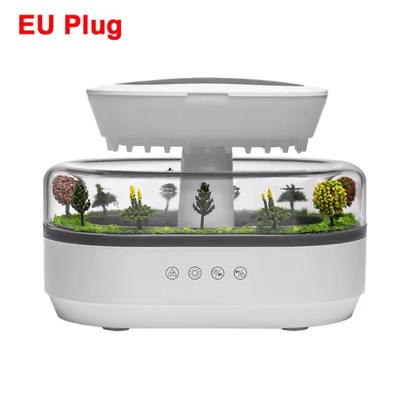 Raindrop Ultrasonic Aroma Humidifier Colorful Light White Noise Essential Oil Diffuser For Home 5