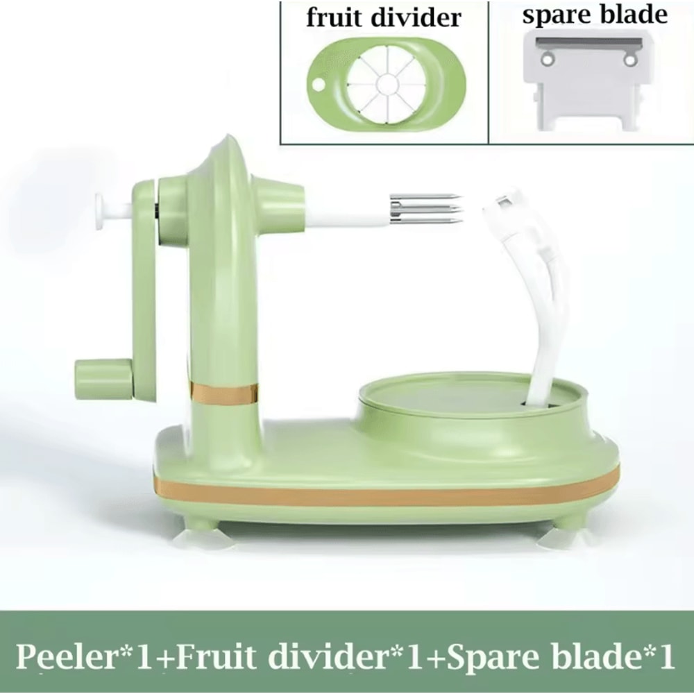 3in1 Manual Fruit Peeler Hand Crank Apple Peeler Corer Slicer With Divider Spare Blades 7