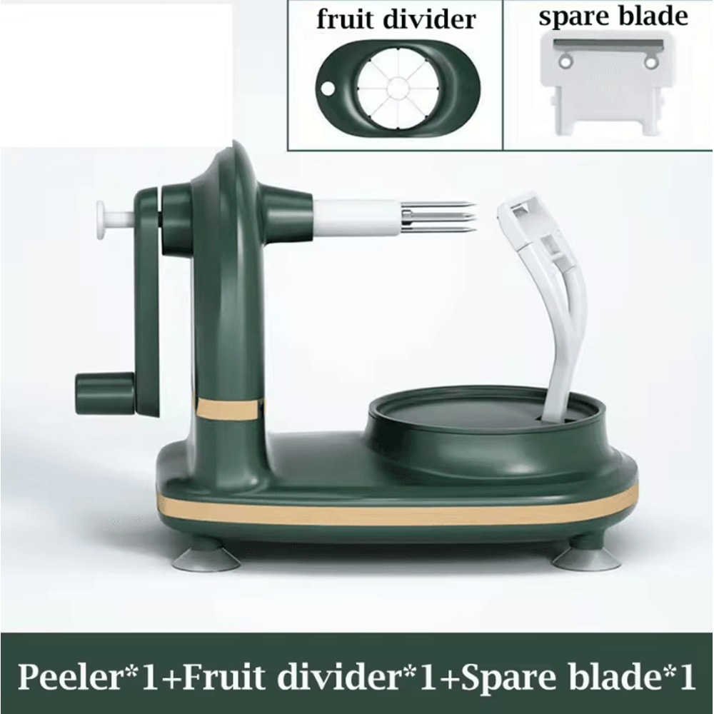 3in1 Manual Fruit Peeler Hand Crank Apple Peeler Corer Slicer With Divider Spare Blades 8