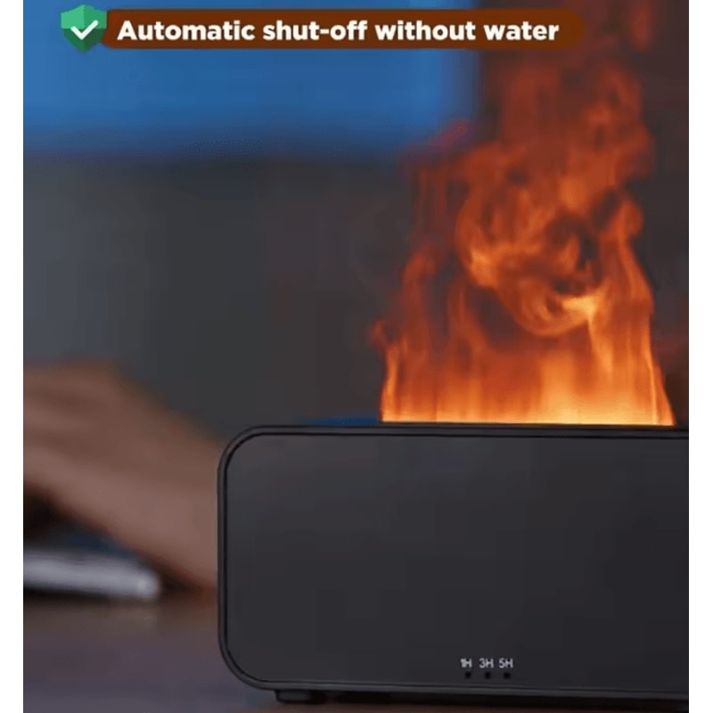 Mini Flame Effect Aroma Diffuser 120ML Ultrasonic Humidifier With 7Color Light Timer 0