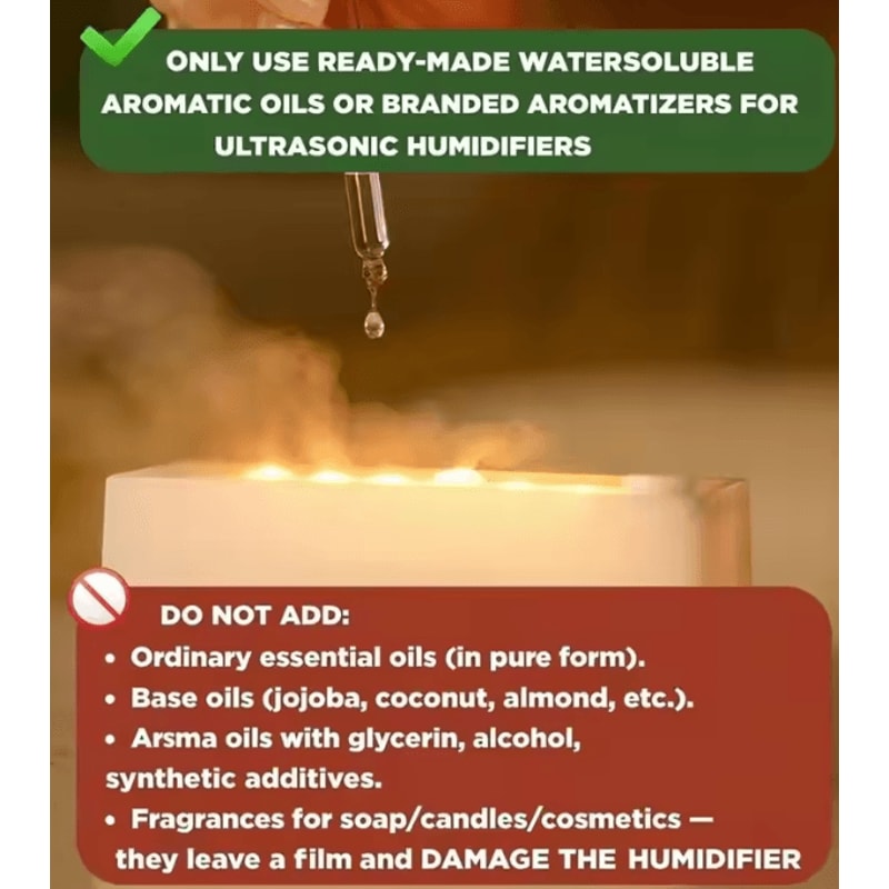 Mini Flame Effect Aroma Diffuser 120ML Ultrasonic Humidifier With 7Color Light Timer 1