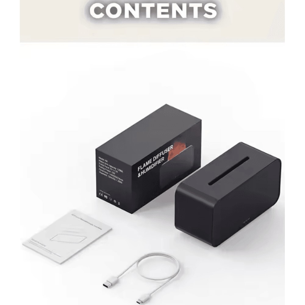 Mini Flame Effect Aroma Diffuser 120ML Ultrasonic Humidifier With 7Color Light Timer 3