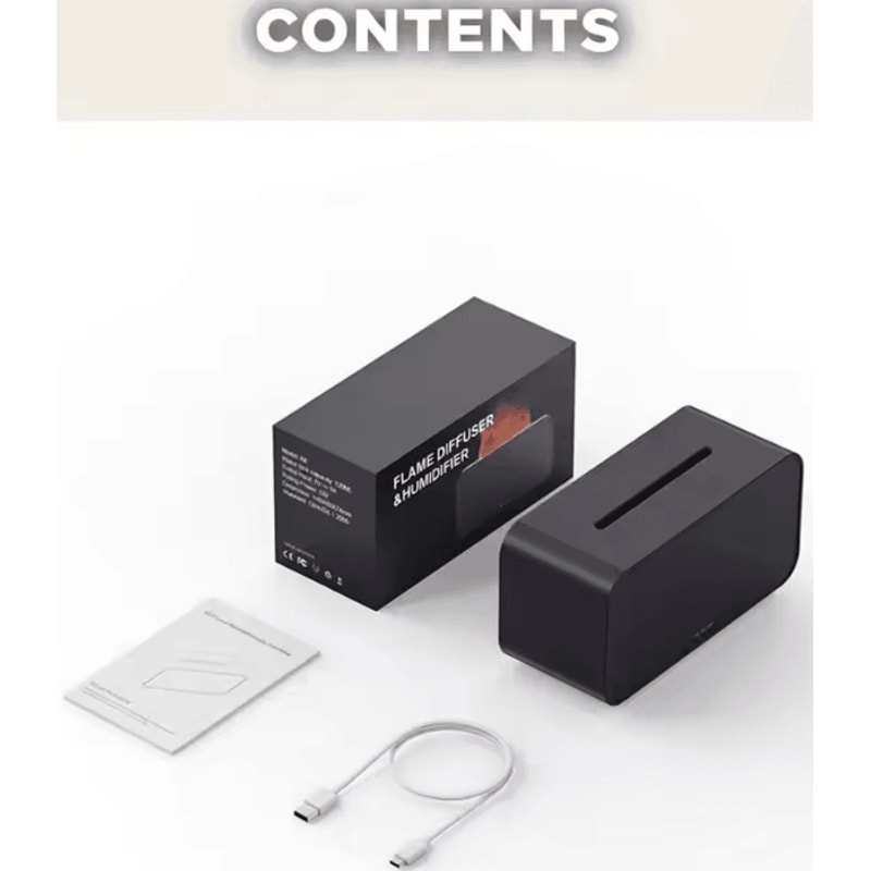 Mini Flame Effect Aroma Diffuser 120ML Ultrasonic Humidifier With 7Color Light Timer 3