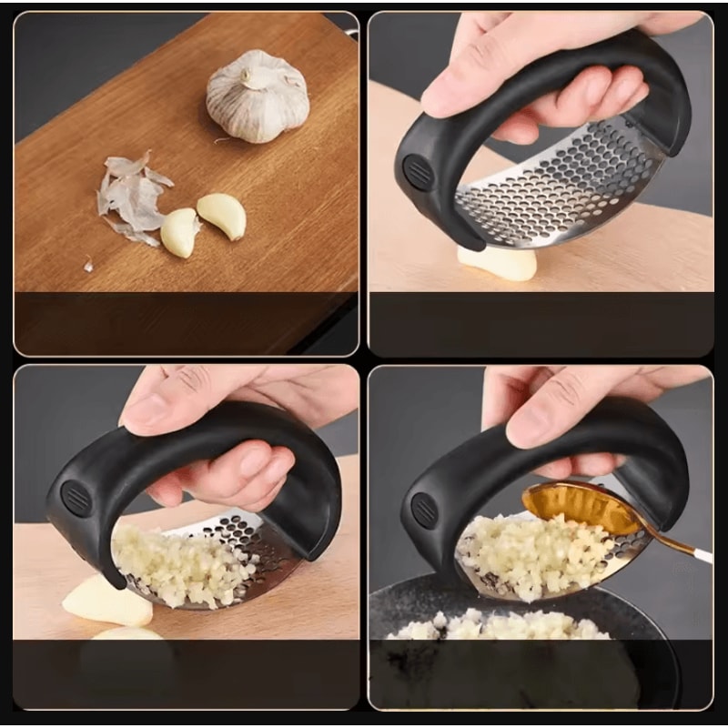 HeavyDuty Stainless Steel Garlic Press Easy Clean Garlic Crusher Tool For Effortless Mincing 4