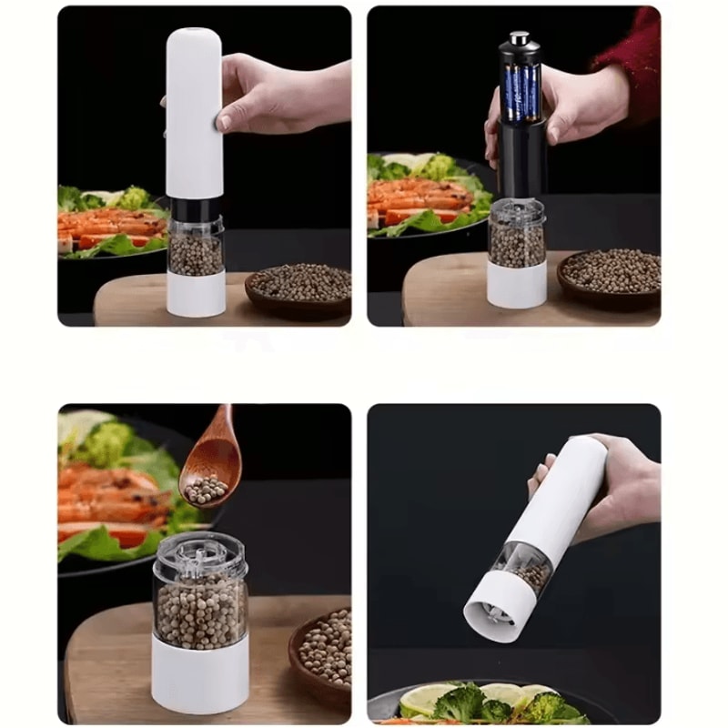 Automatic Electric Salt And Pepper Grinder Set Adjustable Coarseness USB Rechargeable Spice Mill 4