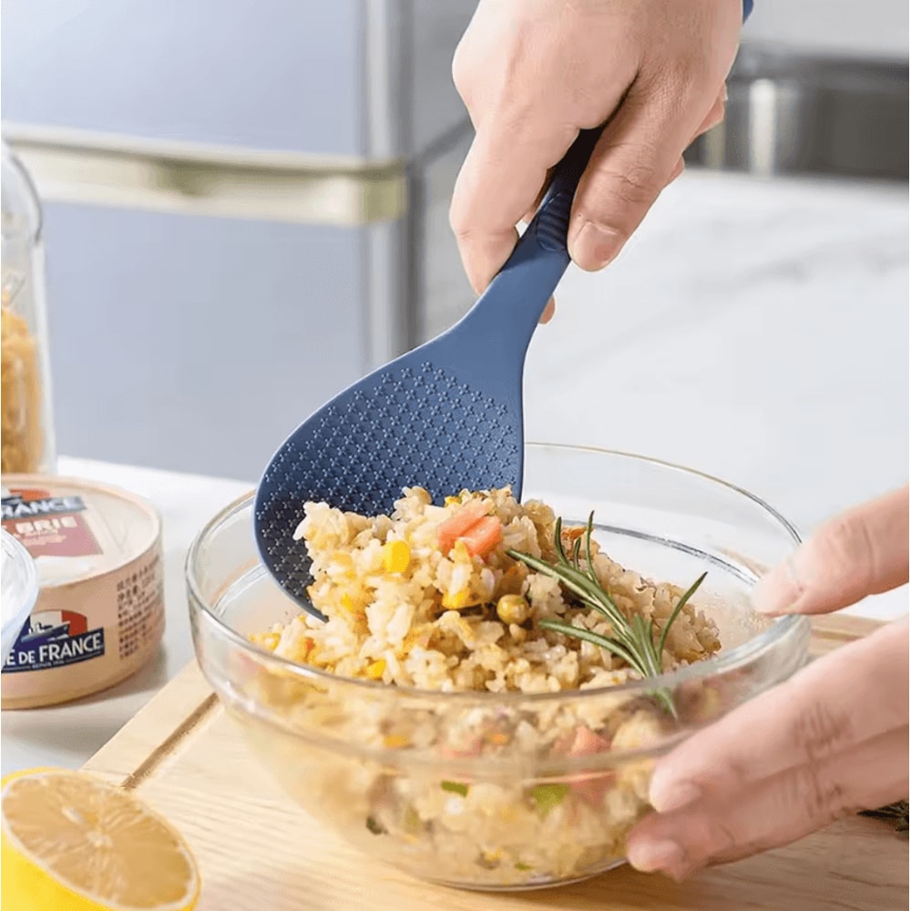 FoodGrade Silicone Rice Spoon NonStick Heat Resistant Rice Paddle For Safe Cooking 3