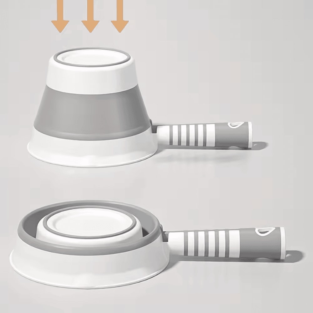 Durable Folding Water Scoop With Long Handle Portable Plastic Dipper For Kitchen Bathroom Outdoor 3