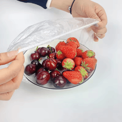 100pcs disposable elastic food covers – stretchable cling film bowl covers for fresh food storage
