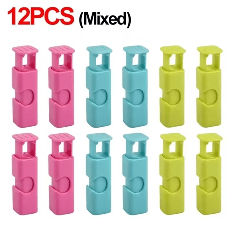 12PCS Reusable Bread Bag Clips Squeeze Lock Food Sealing Clips For Snacks And Storage 6
