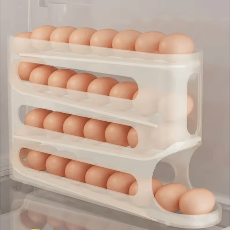 24 Layer Rolling Egg Holder For Fridge Automatic Egg Dispenser Storage Container 6