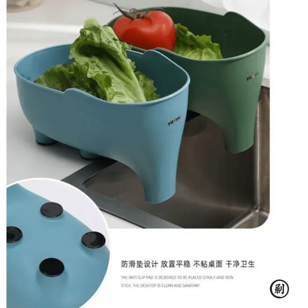 Elephant Sink Strainer Basket Hanging Kitchen Drain Basket For Fruits Vegetables Food Waste 4