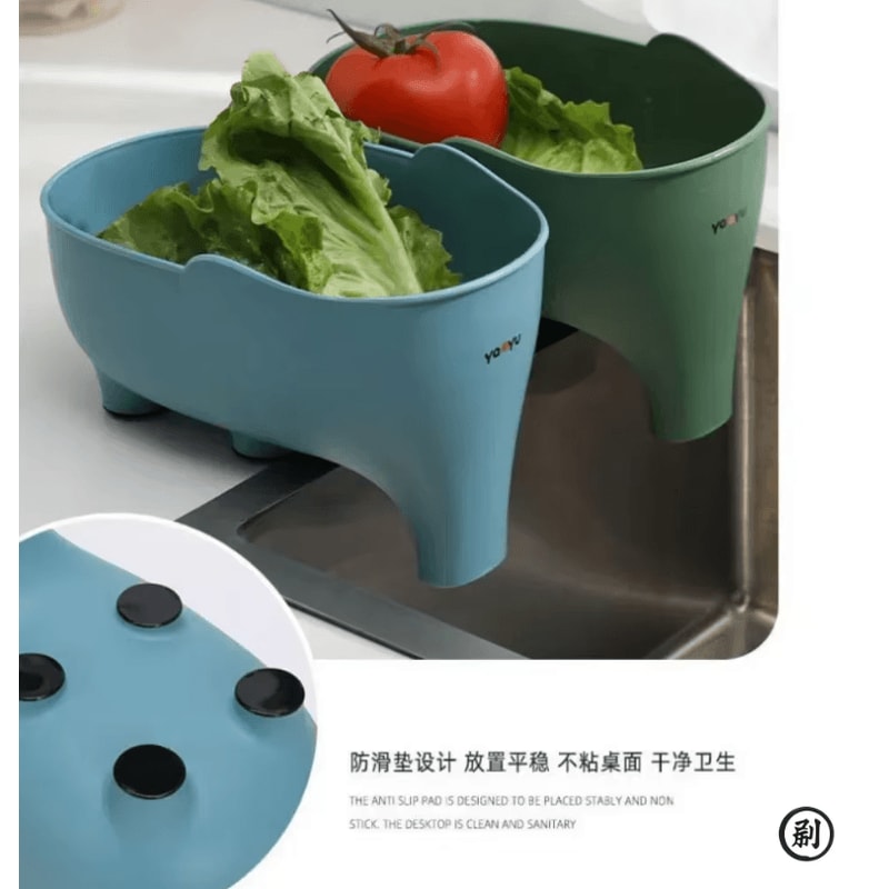 Elephant Sink Strainer Basket Hanging Kitchen Drain Basket For Fruits Vegetables Food Waste 4