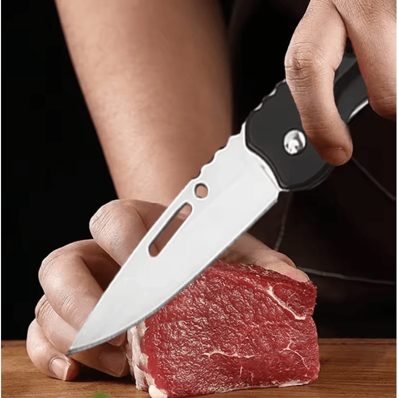 Portable Folding Fruit Knife With Keychain Mini Stainless Steel Pocket Knife For Everyday Use 2