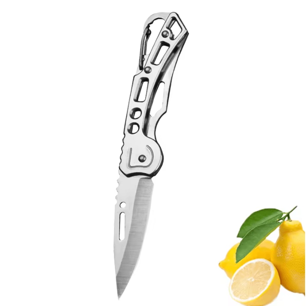 Portable Folding Fruit Knife With Keychain Mini Stainless Steel Pocket Knife For Everyday Use 5