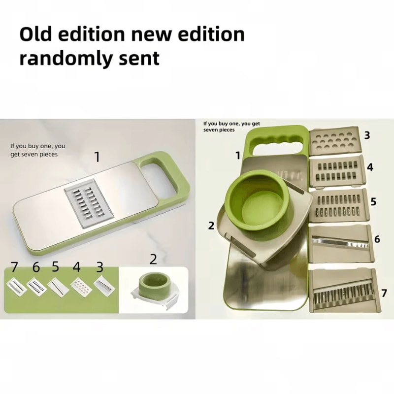 7in1 Multifunction Vegetable Slicer Grater Set Manual Cutter With Interchangeable Blades 4