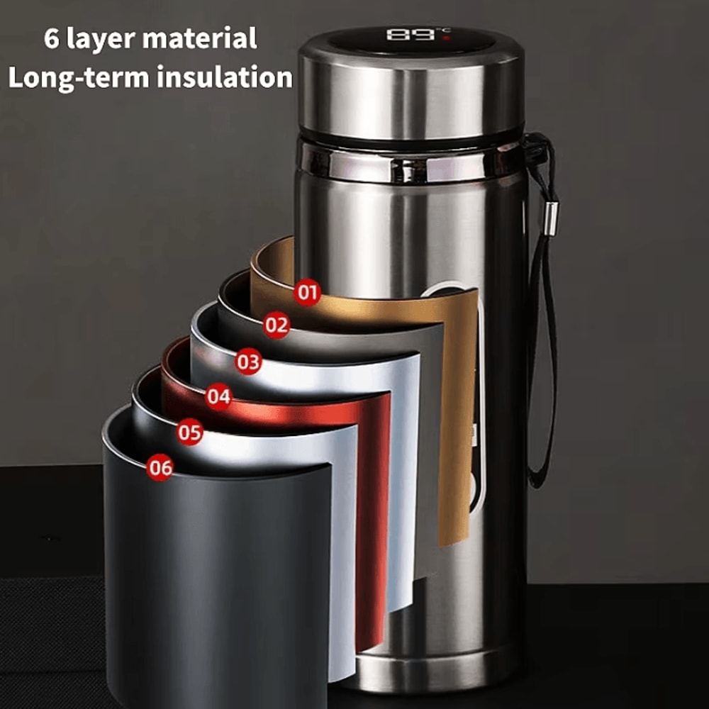 Smart LED Temperature Thermos Bottle Stainless Steel Vacuum Flask For Hot Cold Drinks 1