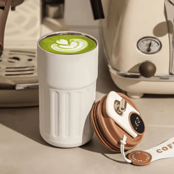 smart led temperature coffee cup – 316 stainless steel insulated travel mug