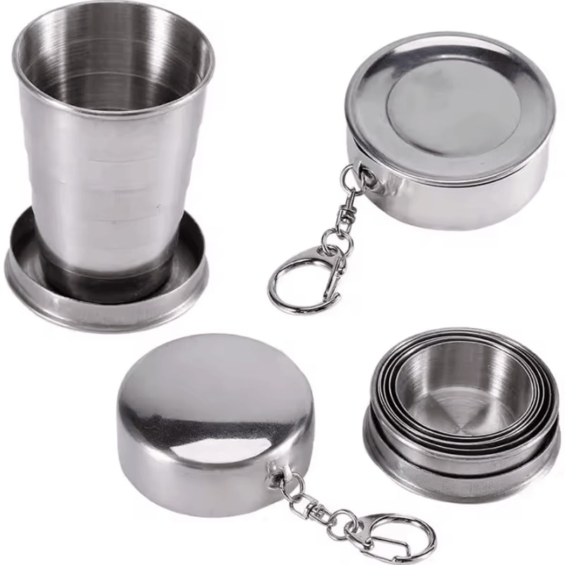 Portable Collapsible Stainless Steel Cup Telescopic Folding Travel Mug For Camping Outdoor Use 1