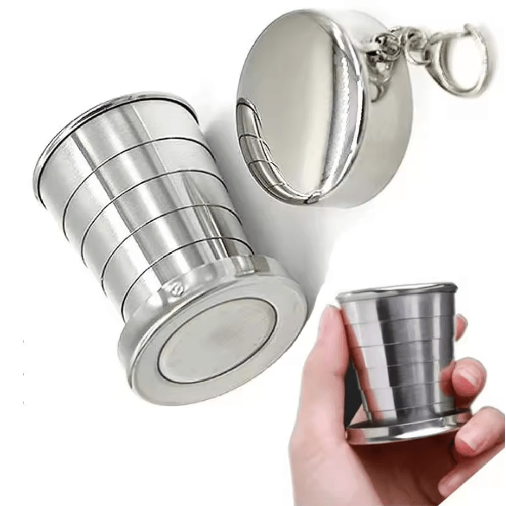 Portable Collapsible Stainless Steel Cup Telescopic Folding Travel Mug For Camping Outdoor Use 2