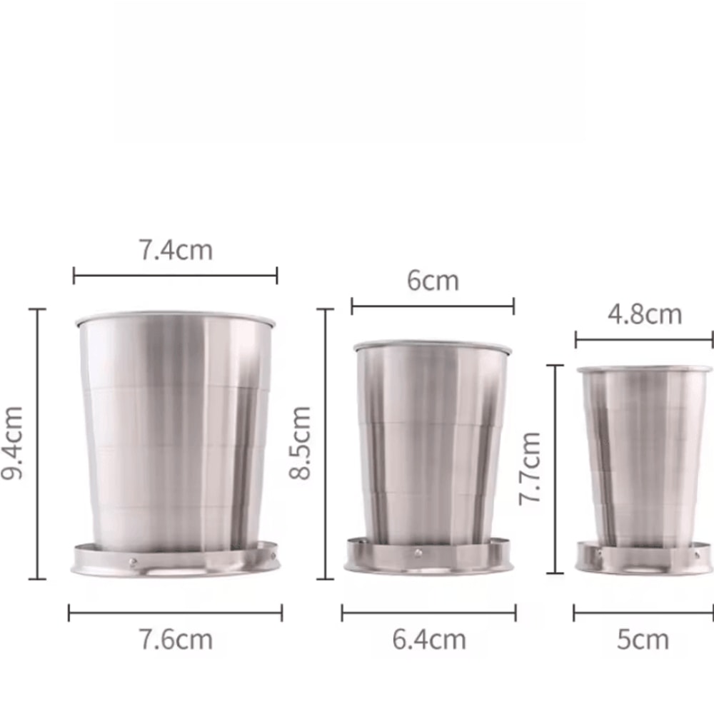 Portable Collapsible Stainless Steel Cup Telescopic Folding Travel Mug For Camping Outdoor Use 4