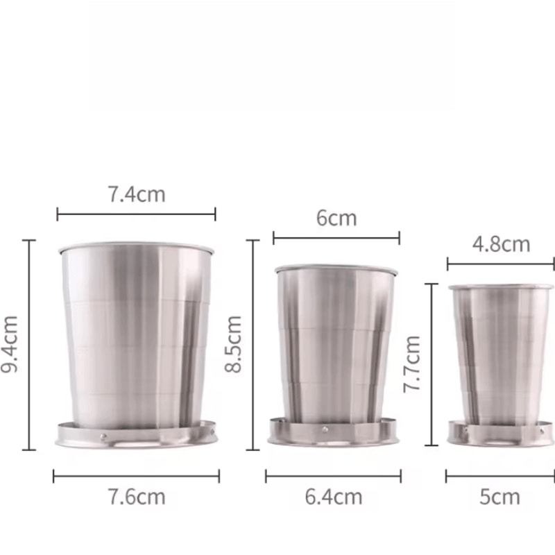 Portable Collapsible Stainless Steel Cup Telescopic Folding Travel Mug For Camping Outdoor Use 4