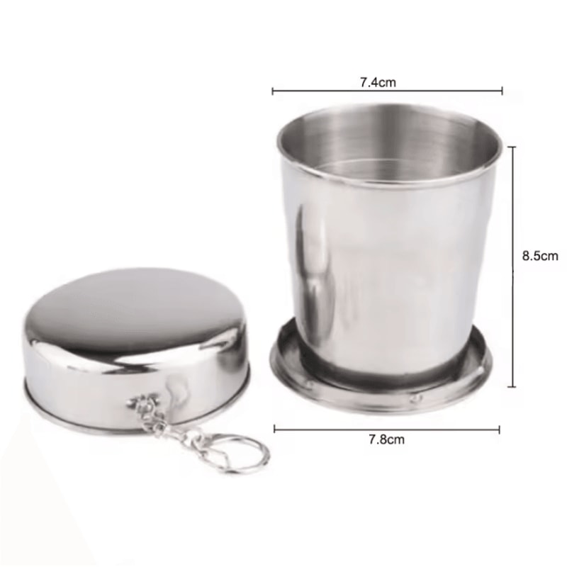 Portable Collapsible Stainless Steel Cup Telescopic Folding Travel Mug For Camping Outdoor Use 7
