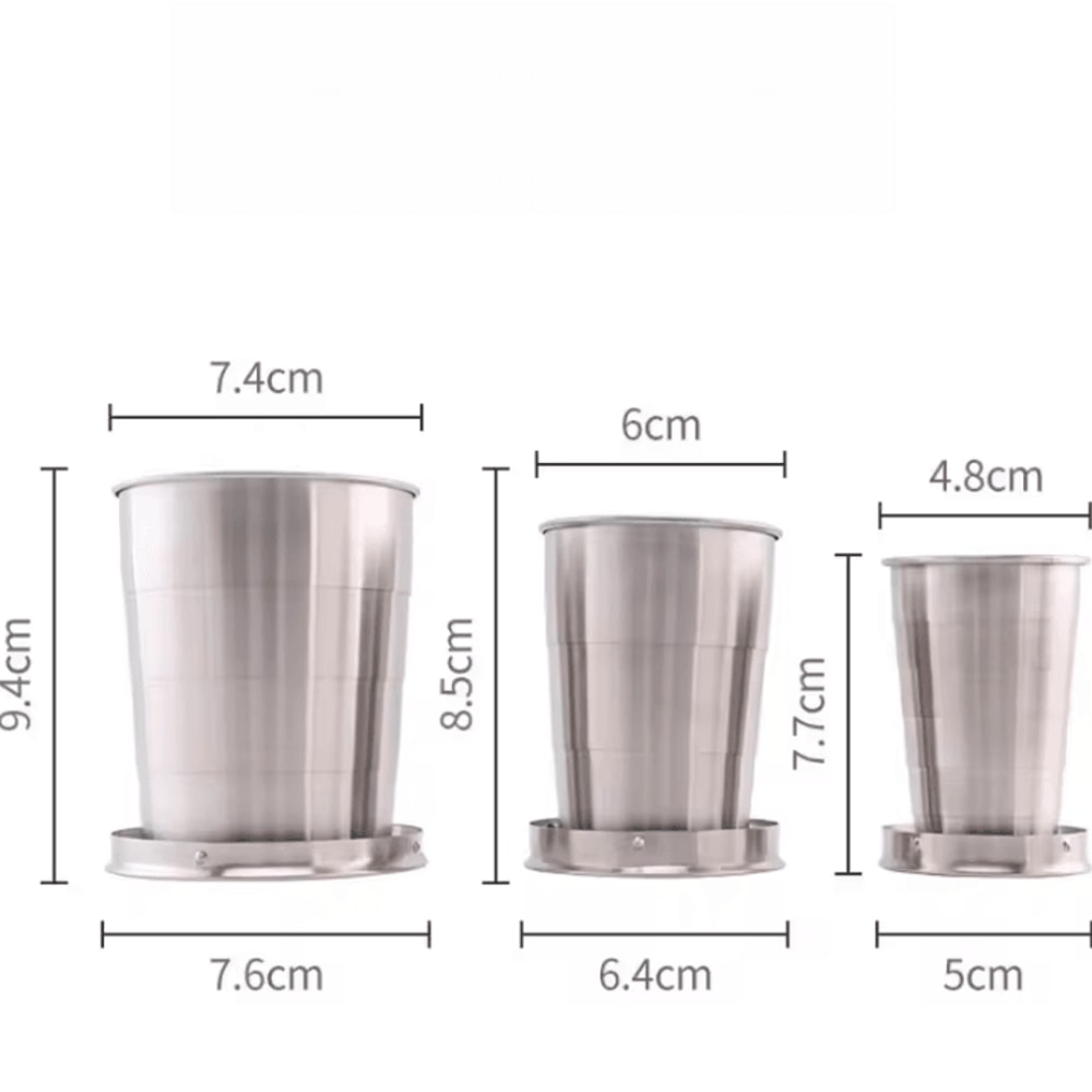 Portable Collapsible Stainless Steel Cup Telescopic Folding Travel Mug For Camping Outdoor Use 8