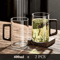 400ml HeatResistant Glass Tea Cup With Walnut Handle Elegant Coffee Office Drinking Mug 8