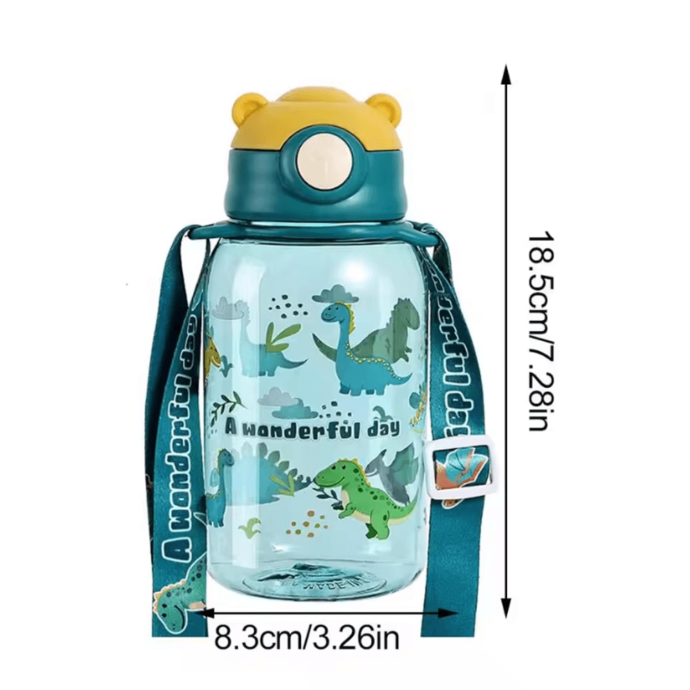 650ml Cute Kids Water Bottle With Straw BPAFree Leakproof School Outdoor Drink Bottle 4