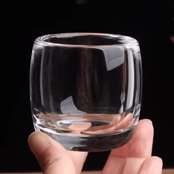 elegant 80ml crystal glass tea cup – thickened transparent master tasting cup for tea & wine