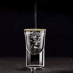 6-piece gold foil gilt-edged wine cups – elegant mini glass shot set for baijiu & spirits