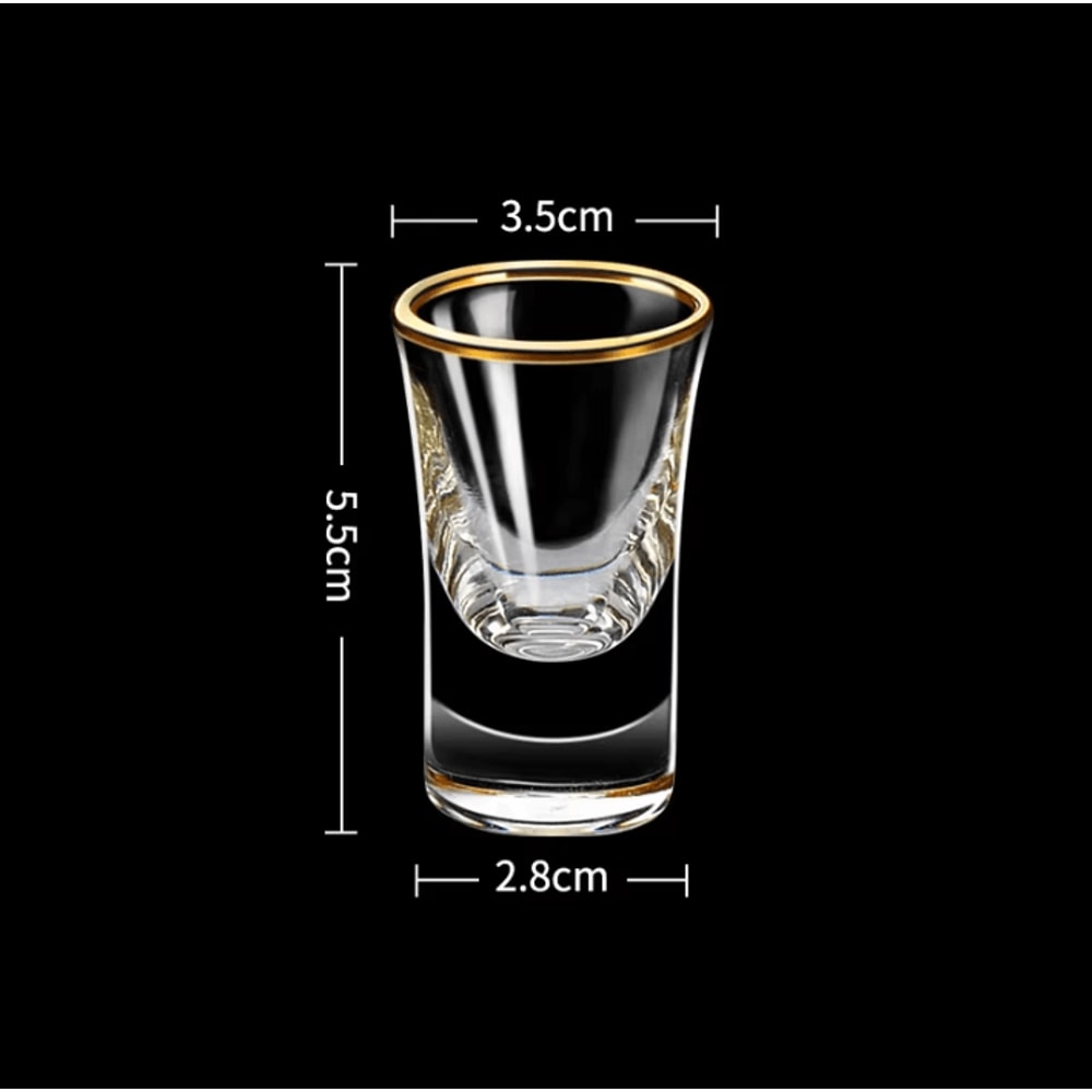6Piece Gold Foil GiltEdged Wine Cups Elegant Mini Glass Shot Set For Baijiu Spirits 3