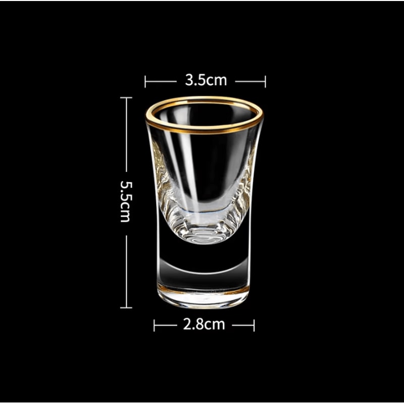 6Piece Gold Foil GiltEdged Wine Cups Elegant Mini Glass Shot Set For Baijiu Spirits 3