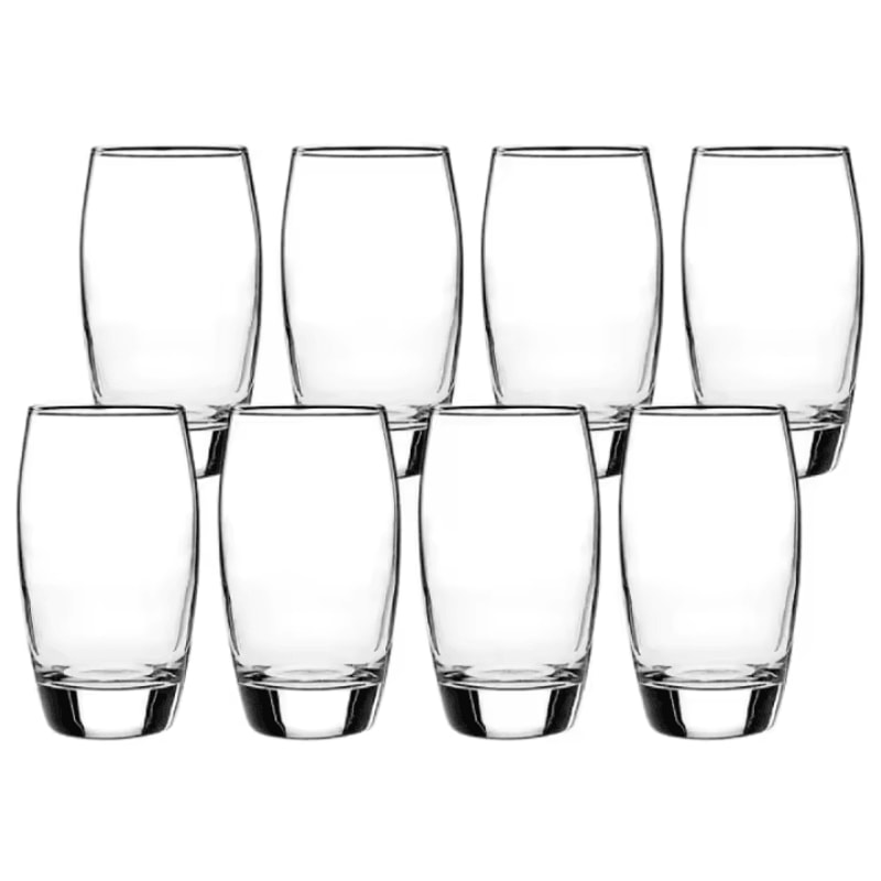 Ellendale 8Piece Heavy Base Drinking Glass Set Durable Clear Everyday Cocktail Glassware 4
