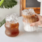 HeatResistant Striped Glass Tumbler Transparent Coffee Tea Juice Cup 410ml 530ml 650ml 0