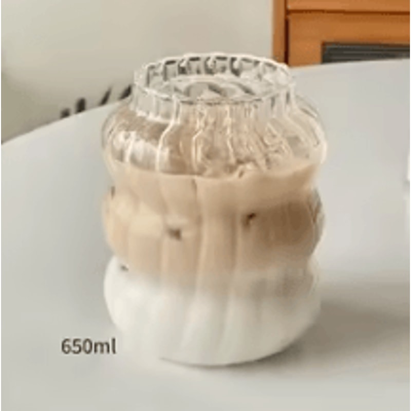 HeatResistant Striped Glass Tumbler Transparent Coffee Tea Juice Cup 410ml 530ml 650ml 8