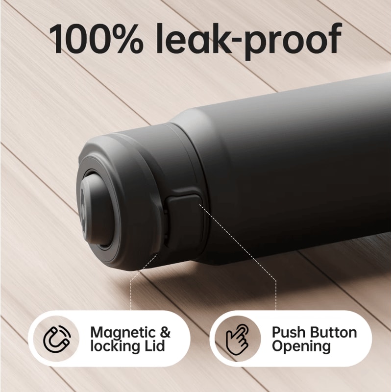 FJ Magnetic Thermos Water Bottle With Phone Holder Stainless Steel Insulated Sports Flask 3