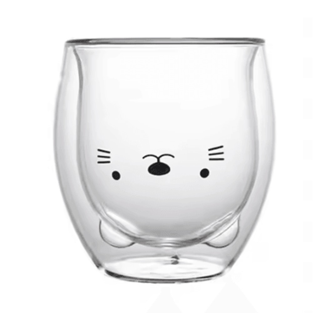Cute Animal Double Wall Glass Mug Insulated Bear Cat Dog Coffee Cup 250300ml 7