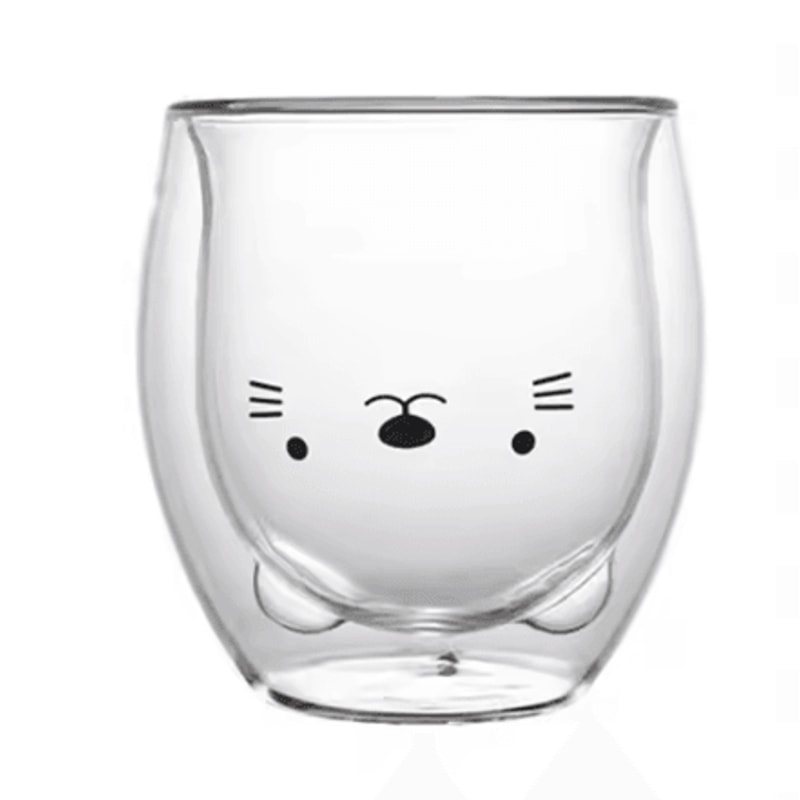 Cute Animal Double Wall Glass Mug Insulated Bear Cat Dog Coffee Cup 250300ml 7