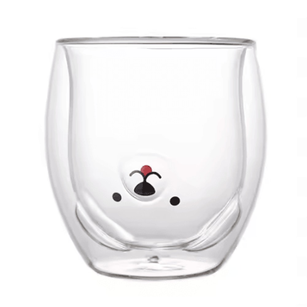 Cute Animal Double Wall Glass Mug Insulated Bear Cat Dog Coffee Cup 250300ml 8