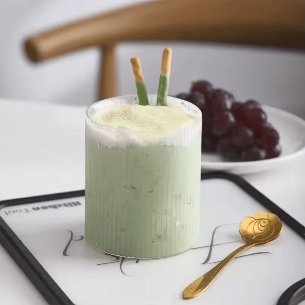 Japanese Striped Glass Coffee Cup 300ml Transparent Bubble Tea Whiskey Tumbler 2