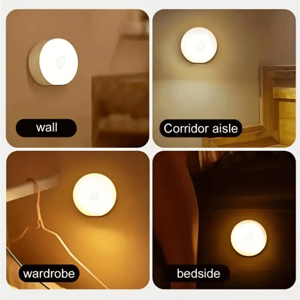 Wireless Motion Sensor LED Night Light Auto OnOff StickOn Lamp For Closet Stairs Bedroom 4