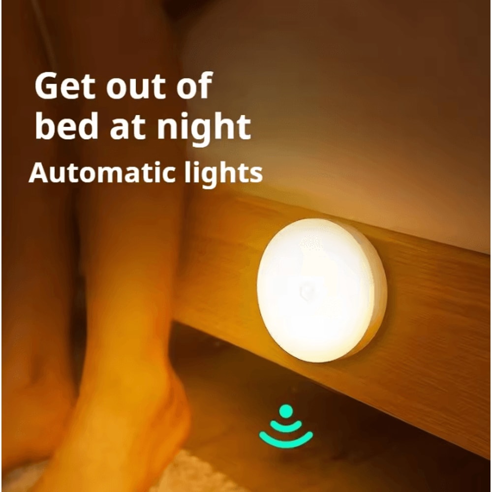 Wireless Motion Sensor LED Night Light Auto OnOff StickOn Lamp For Closet Stairs Bedroom 7