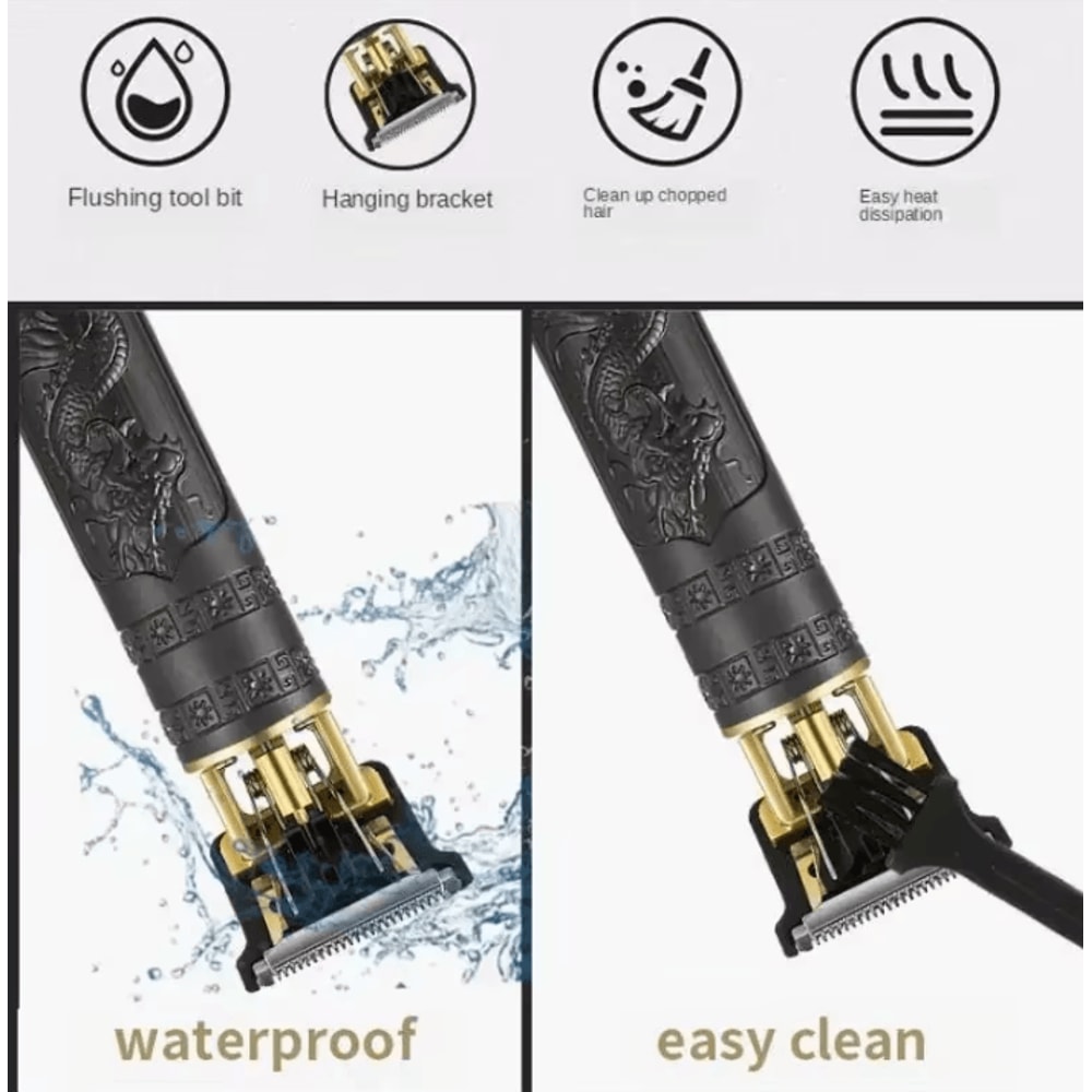 Vintage Dragon Rechargeable Hair Clipper USB Cordless Barber Trimmer For Men 0