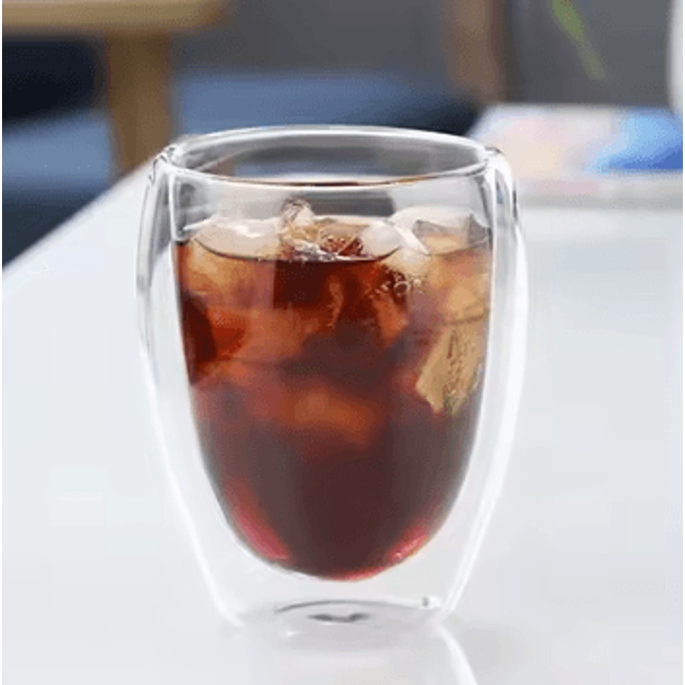 Double Wall Glass Cup Set Insulated Espresso Coffee Mugs HeatResistant Clear Drinkware 8