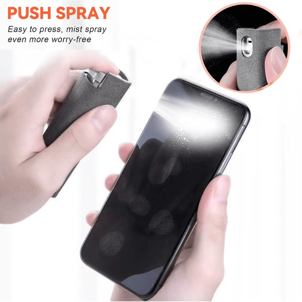 2in1 Phone Screen Cleaner Spray Portable Microfiber Cleaning Kit For Phones Tablets 2