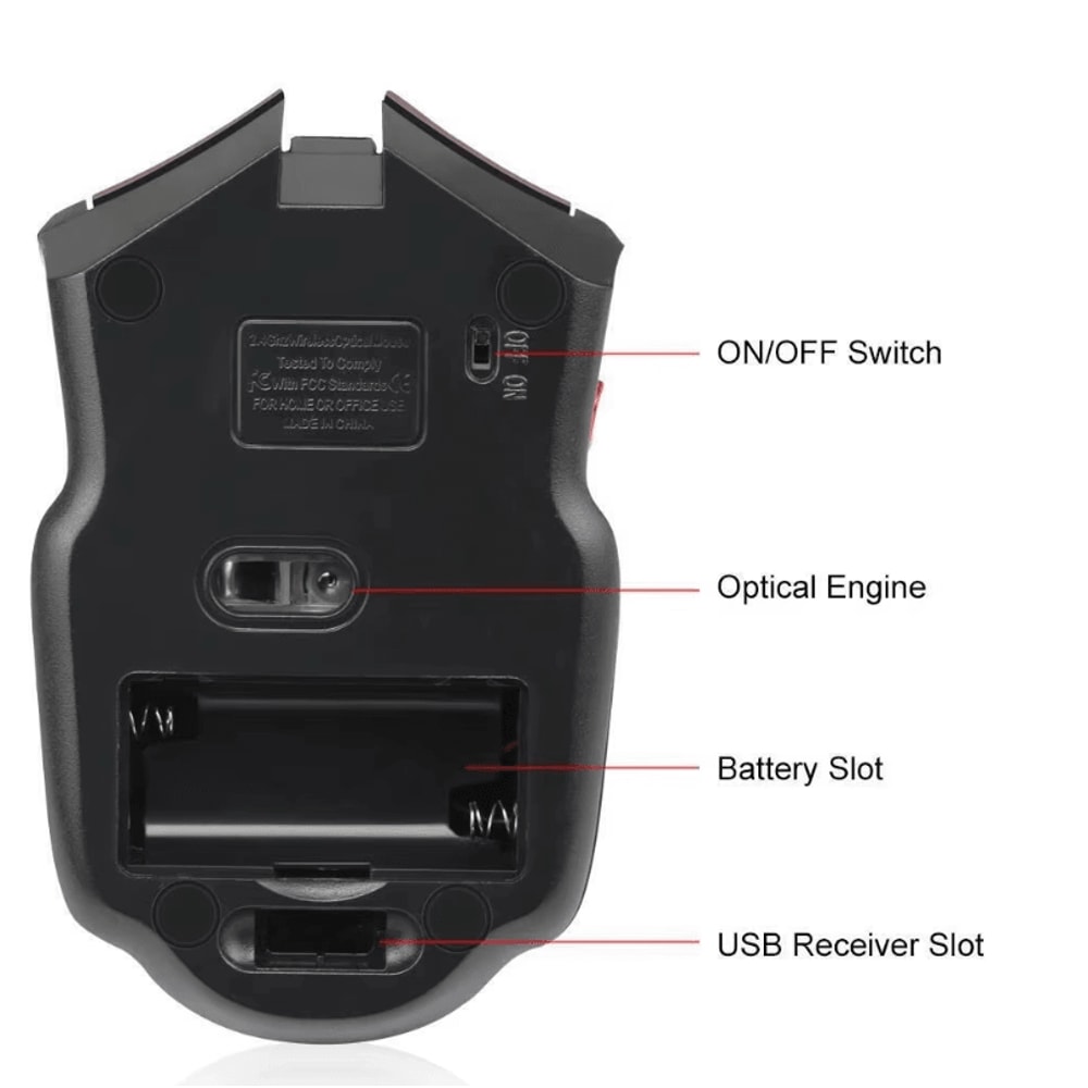 24G Wireless Gaming Mouse 1600 DPI Optical 6Button USB Receiver Mouse For PC Laptop 2