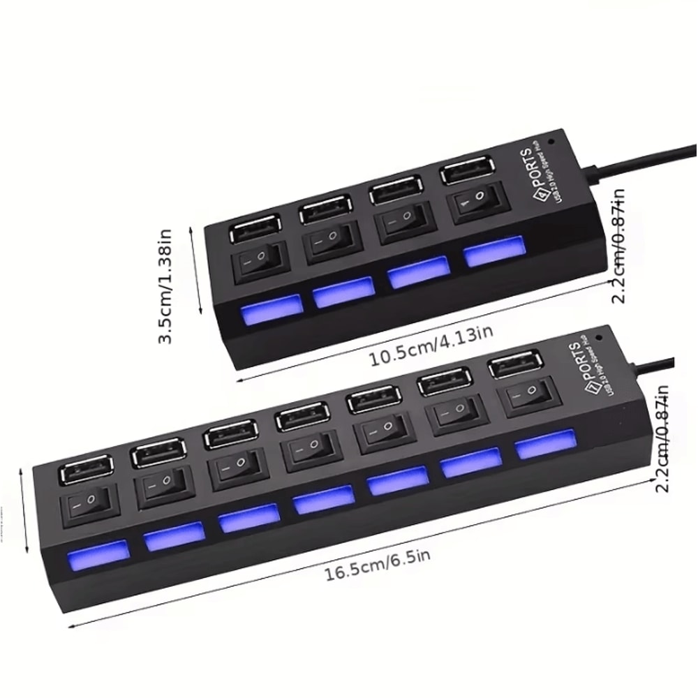 HighSpeed USB 20 Hub Splitter 47 Port Multi USB Expander With LED Switch For PC Laptop 3