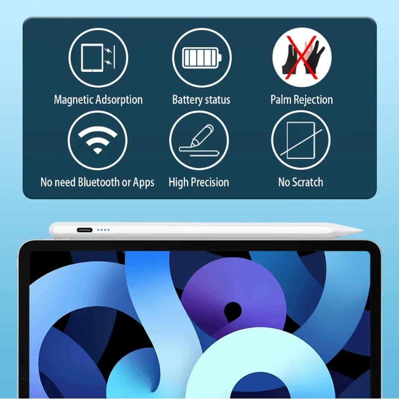 IPad Stylus Pen With Palm Rejection Fast Charging Touch Pencil With LED Power Indicator 1