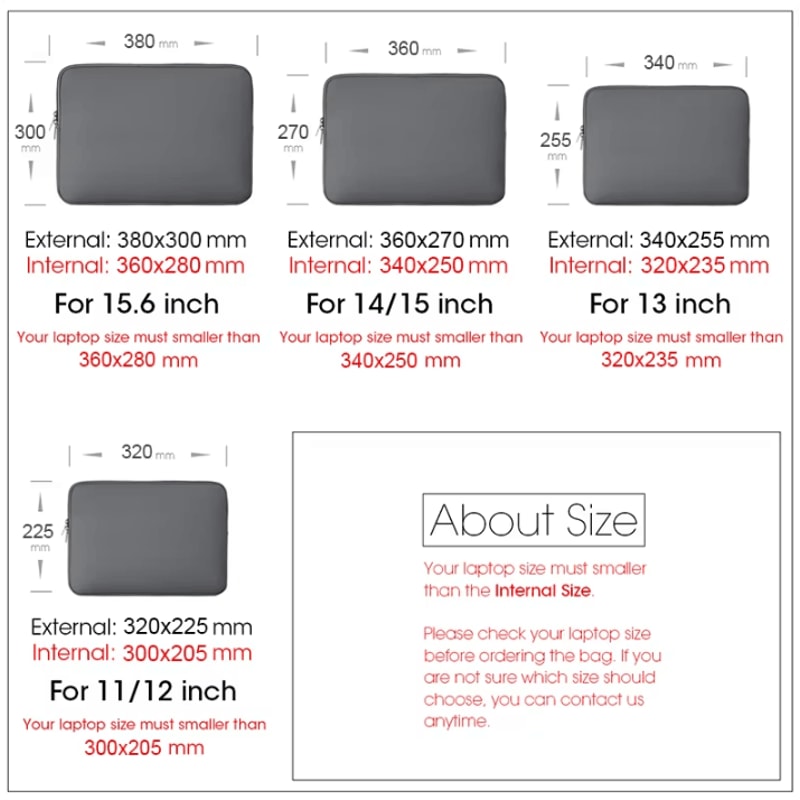 Slim Laptop Sleeve Case Shockproof Waterproof Notebook Bag For MacBook Dell Lenovo 13156 Inch 5